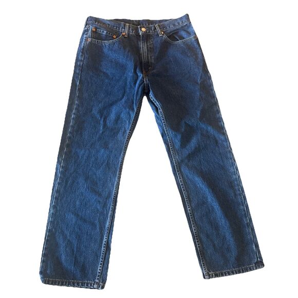 Levi's 505 Men's Blue Jeans Size 36 X 30 Regular Fit Straight Leg Denim Pants - Picture 1 of 15